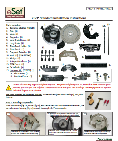 Precision E-Set Instructions