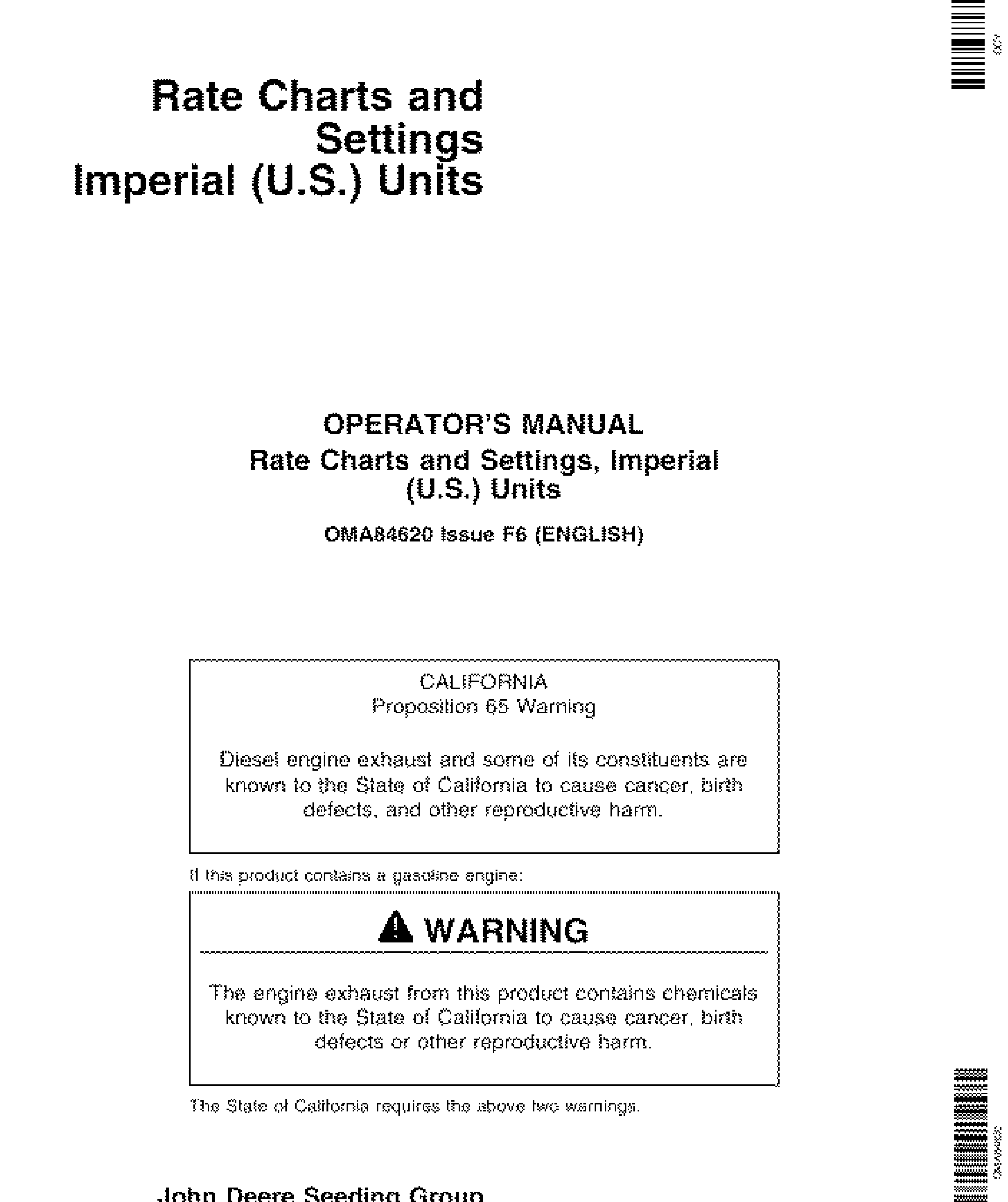 Rate Charts Operators Manual